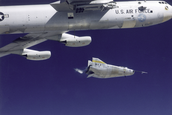 Space History Photo: M2-F3 In-Flight Launch from the B-52 Mothership